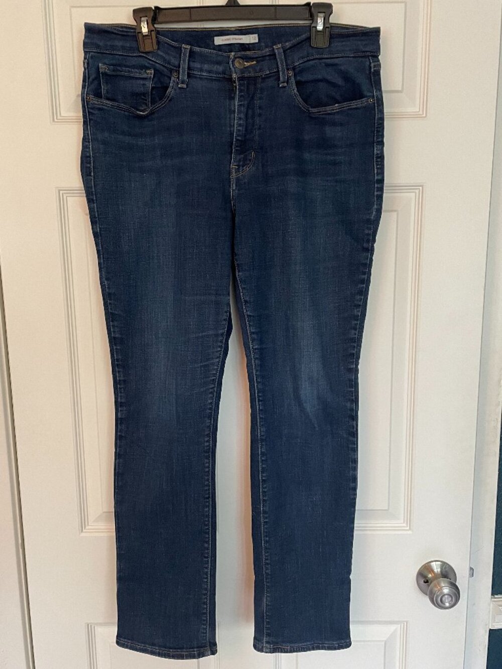 Levi's 505 women's jeans classic straight dark denim size 12